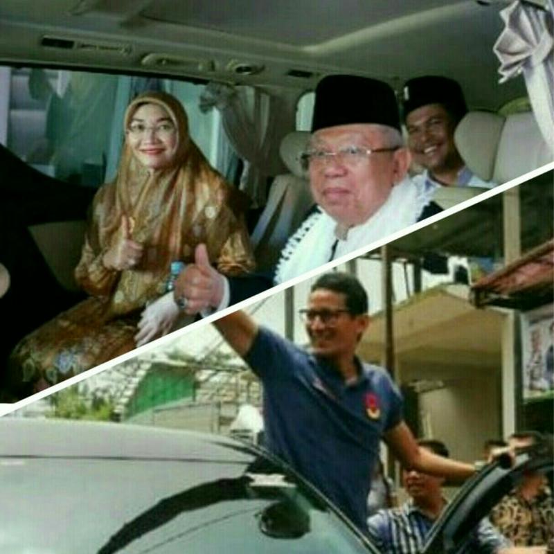 KH Maruf Amin memilih mobil keluarga, Sandiaga Uno lebih suka SUV, sama-sama mobil Jepang. (foto : kolase)