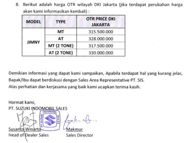 Diduga surat resmi dari PT SIS ini adalah halaman kedua, karena diakhiri oleh tanda tangan dari pejabat PT SIS. (ist) 