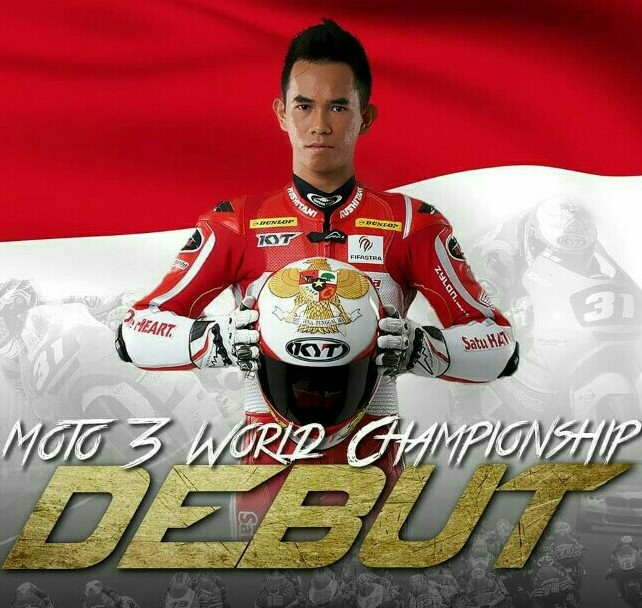 Gerry Salim bersiap mengikuti Grand Prix Moto3 di sirkuit Mugello, Italia