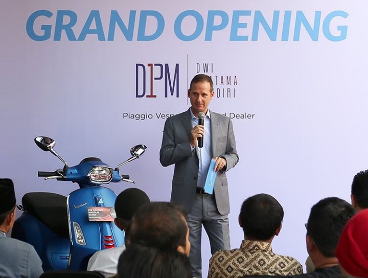 “Perkembangan dan kolaborasi dengan para mitra kami selalu menjadi prioritas utama bagi PT Piaggio Indonesia,” jelas Marco Noto La Diega, Presiden Direktur PT Piaggio Indonesia. (ist).