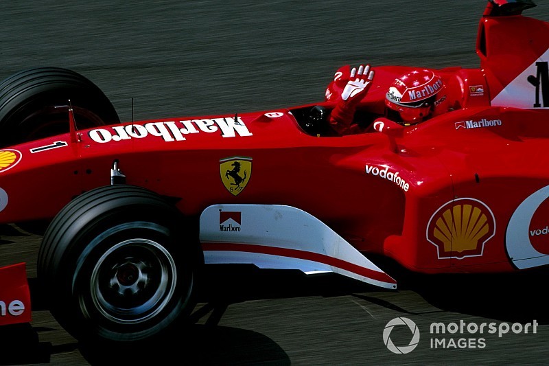 Ferrari F2002 dengan nomor sasis 219 yang pernah dipakai Schumacher bakal dilelang di seri penutup F1 2019 GP Abu Dhabi (ist)