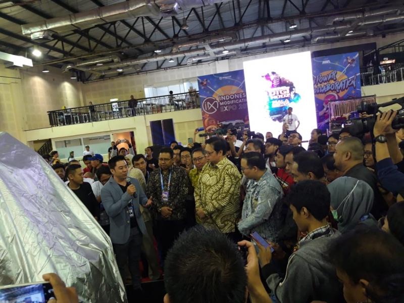 Menperin Airlangga Hartarto resmikan IMX 2019 di Balai Kartini Jakarta Sabtu pagi ini