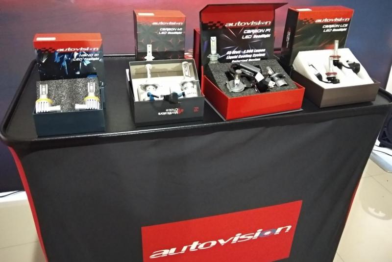 Produk terbarunya mulai dari LED Headlight Carbon M1, Carbon P1, Carbon LCS dan LED Foglight Nano G1. (ist) 