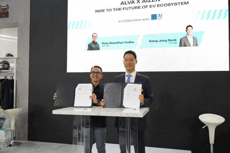 Optimis Dukung Pencapaian Net Zero Emission, ALVA dan AIZEN Perkuat Kemitraan dengan Komitmen Penyaluran Akses Finansial hingga 10.000 Unit Motor Listrik bagi Pelaku Industri