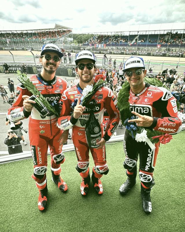 Tiga pengguna Desosedici GP24, tiga teratas klasemen sementara MotoGP 2024. (Foto: motogp)