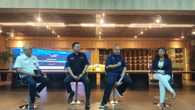Konfrensi Pers kolaborasi stakeholder yang terlibat dalam persiapan penyelenggaraan MotoGP Madalika 2024 di Sarinah, Jakarta