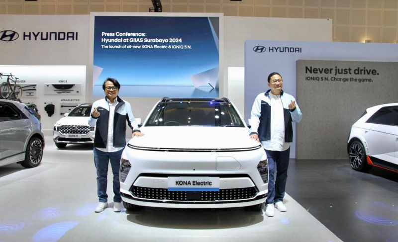 All New KONA Electric (kendaraan listrik pertama di Indonesia dengan baterai rakitan lokal di dunia) dan IONIQ 5 N (kendaraan listrik kelas atas pertama di Indonesia)
