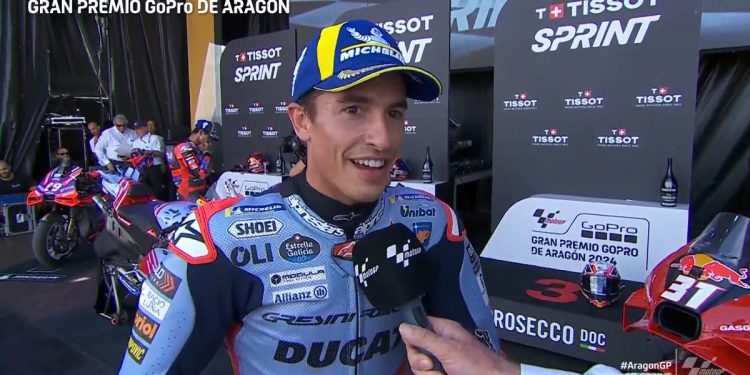 Marc Marquez Spanyol/Gresini Ducati), utamakan raceday Minggu esok. (Foto: motogp)