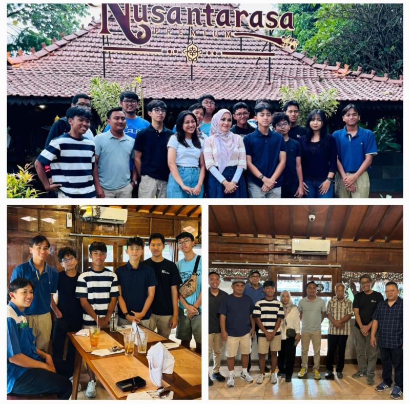 Deviyanthie Rachim (berkerudung, atas), istri Walikota Bogor terpilih Dedie A Rachim hadir pada acara Year End Lunch di Nusantarasa Premium Resto Bogor