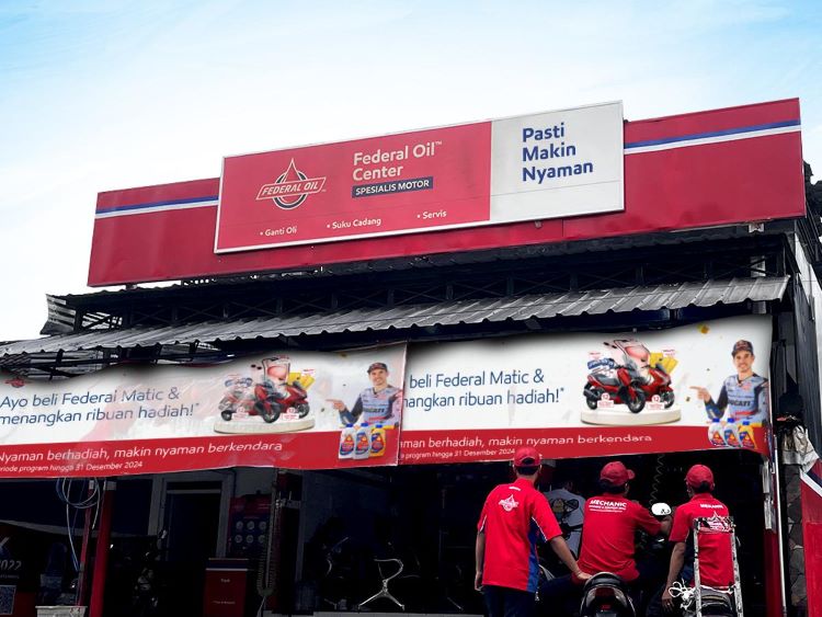 Salah satu bengkel partner Federal Oil yang memberikan layanan kepada pengguna pelumas Federal Oil