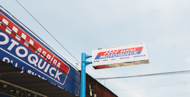 Gerai Aspira Motoquick untuk melayani perawatan pengguna motor