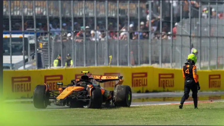 Lando Norris (McLaren ibarat sudah jatuh tertimpa tangga di GP Kanada. (Foto: planetf1)