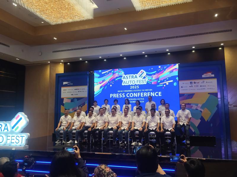 Para petinggi Astra Group menghadiri press confrence Astra Auto Fest 2025 di Menara Astra, Jakarta