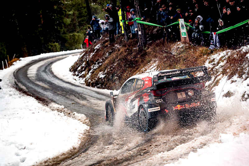 Di trek licin Rally Monte Carlo, Toyota dominan dengan tiga posisi teratas sementara. (Foto: wrc)