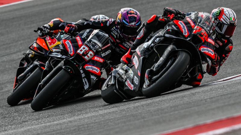 Duet Aprlia Marco Bezzecchi dan Jorge Martin, genting di Sirkuit Mugello. (Foto: motogp)