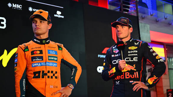 Lando Norris dan Max Verstappen. (Foto: f1)