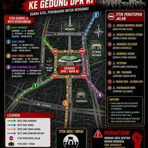 Daftar Jalur Alternatif Saat Demo 27 Agustus 2026 di Jakarta
